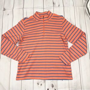 L.L. Bean Orange and Blue Striped Sweater